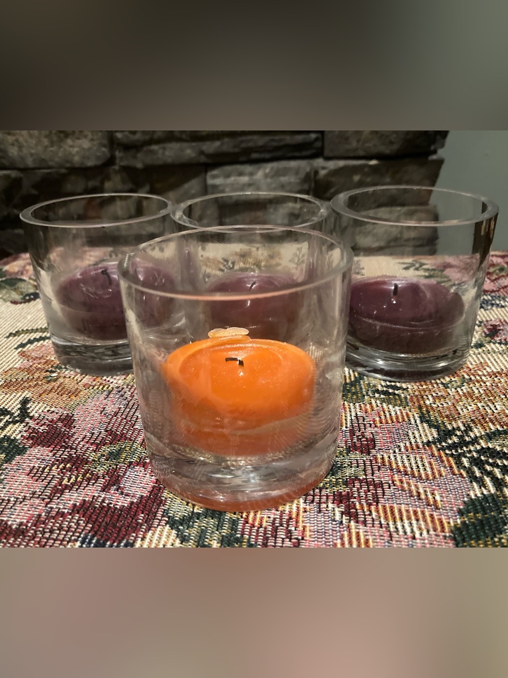 Set of 4 Glass Votive Candle Holders
